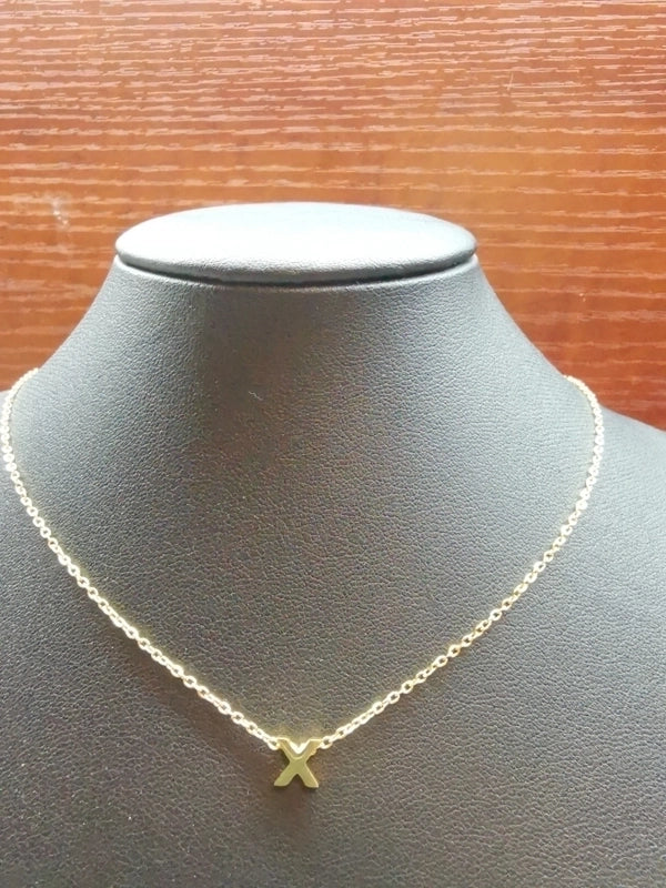 Minimalist Letter Stainless Steel Carving Necklace