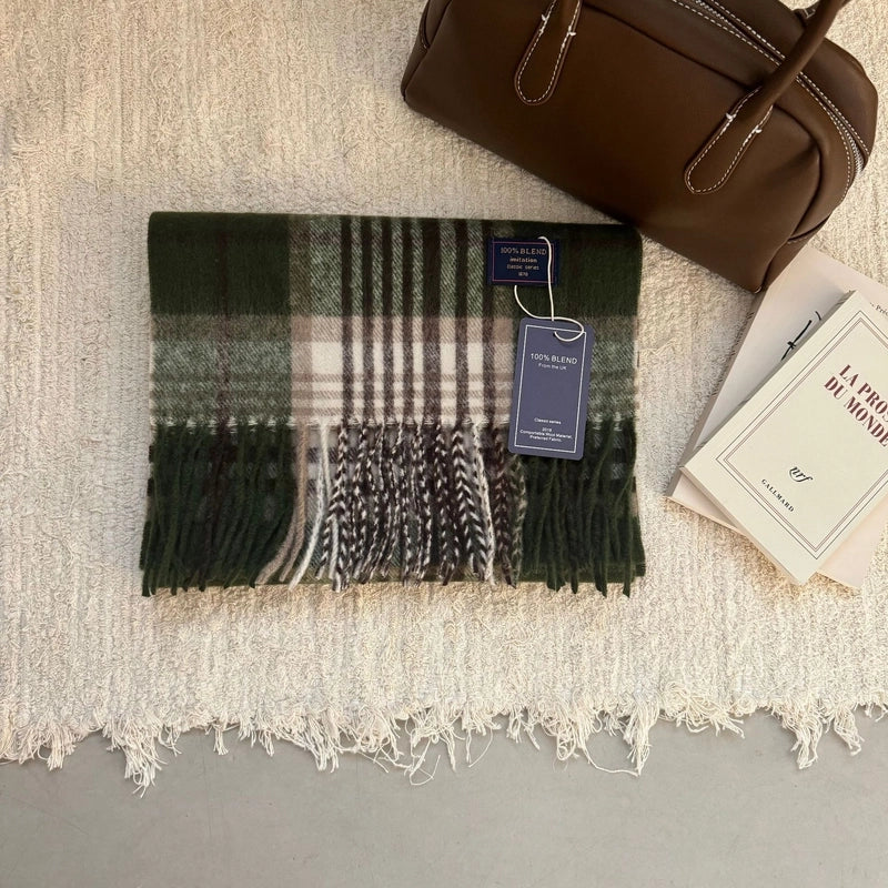 Unisex Minimalist Lattice Imitation Cashmere Scarf