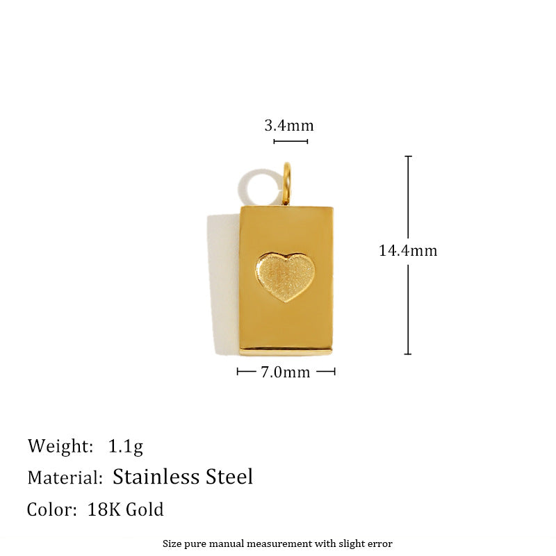 Hot Selling Diy Necklace Accessories Stainless Steel Plated 18K Gold Drop Oil Drop Love Wings Cherry Pendant