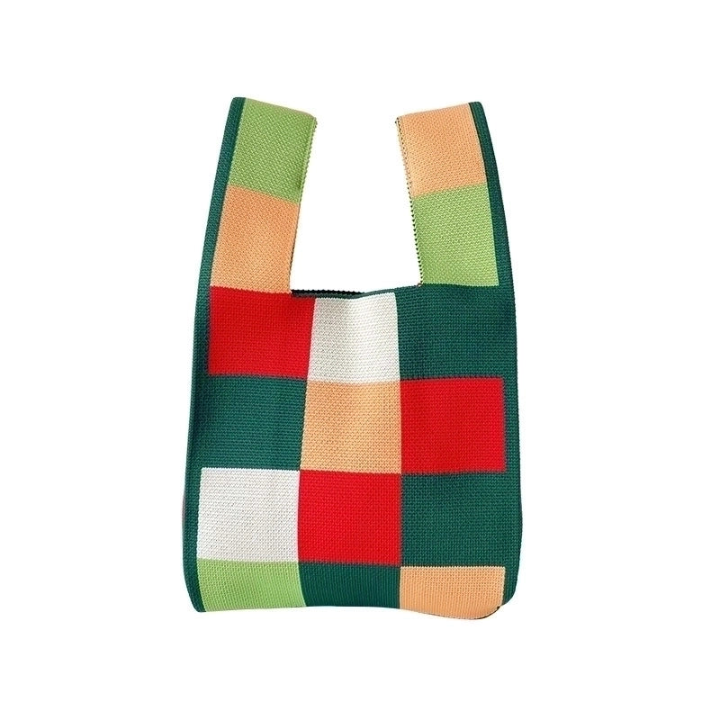 Women's Medium Polyester Plaid Beach Open Handbag