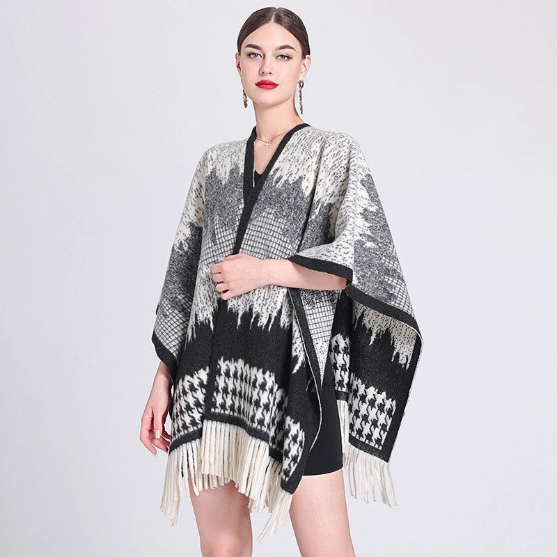 Women's Streetwear Plaid Blended Shawl