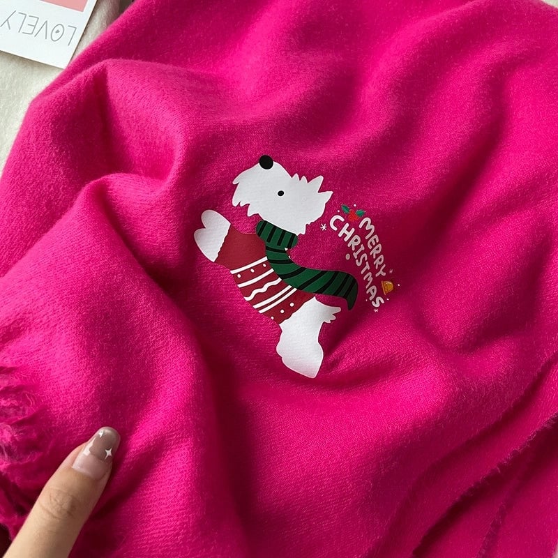 Unisex Streetwear Christmas Tree Christmas Socks Gingerbread Imitation Cashmere Scarf
