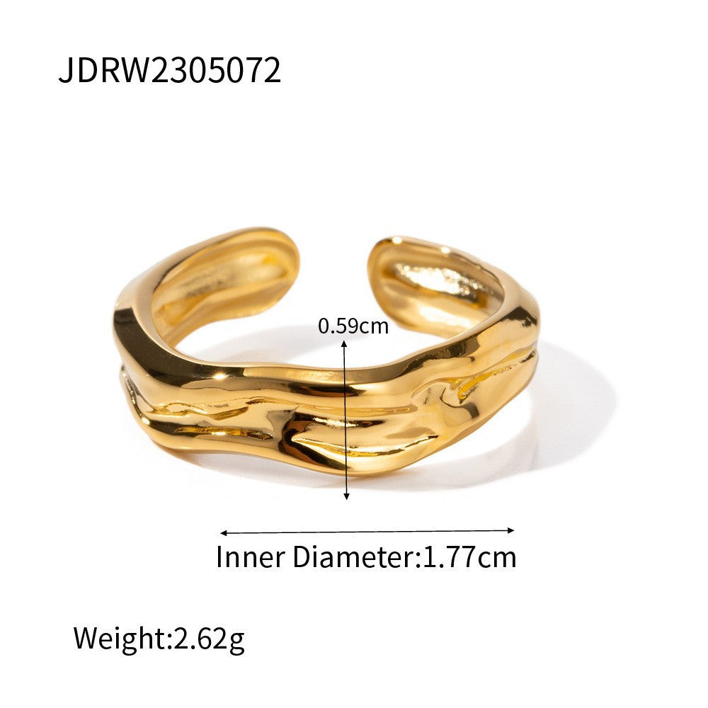 Jie Ding Stainless Steel Retro Love Ring Niche Ring Titanium Steel Bracelet Rings