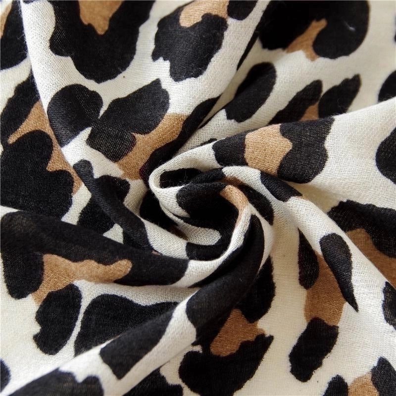 Classic Fashion Leopard Scarf Long Section Cotton And Linen Shawl