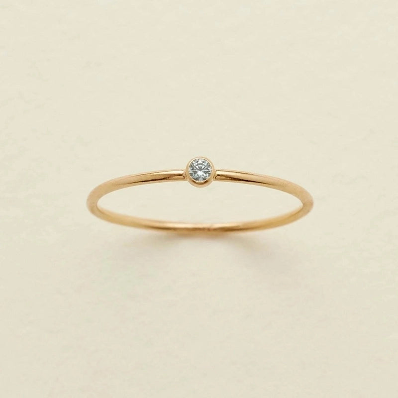 304 Stainless Steel Gold Plated Retro Plating Inlay Solid Color Zircon Rings