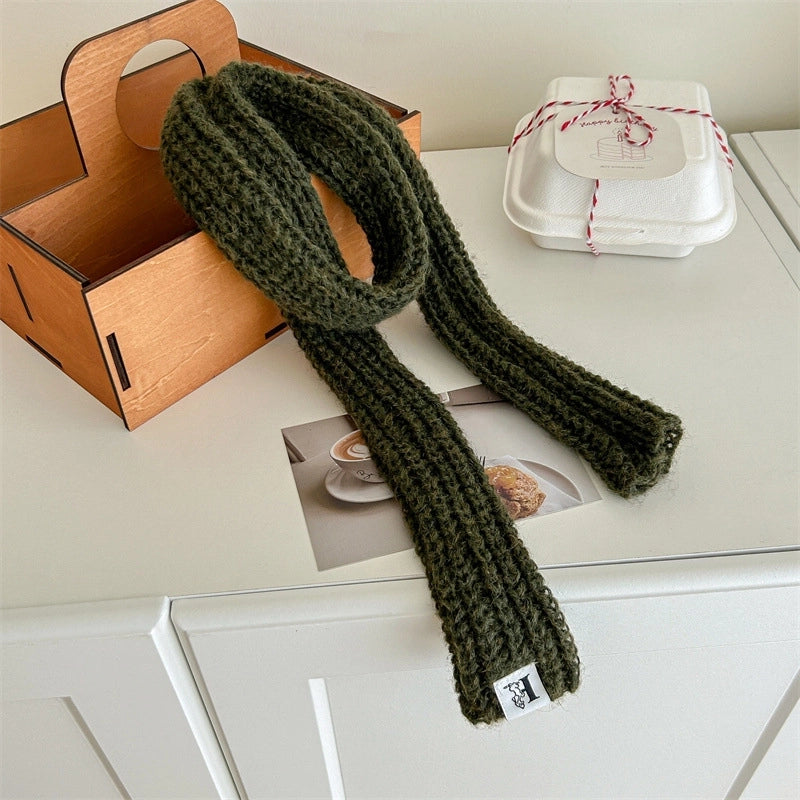 Women's Minimalist Solid Color Acrylic Knitted Scarf