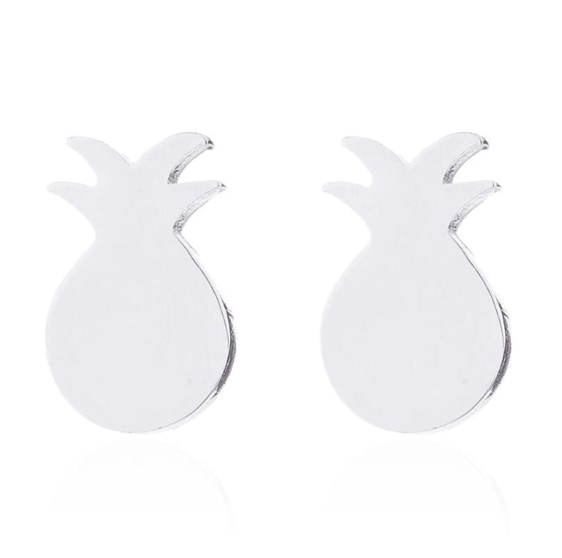 Minimalist Letter Cat Elephant Stainless Steel Plating Hollow Out Ear Studs 1 Pair
