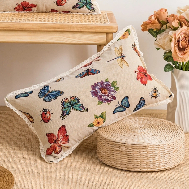 Fashion Flower Butterfly Polyester Pillow Cases