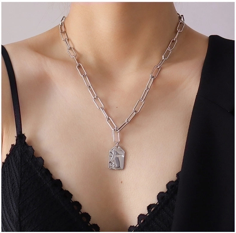 Fashion Human Face 304 Stainless Steel Freshwater Pearl 18K Gold Plated Plating Necklace