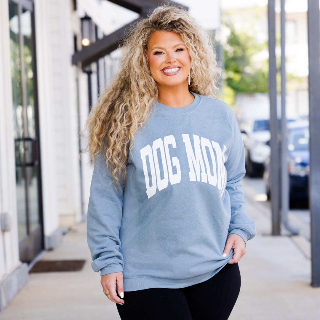 Dog Mom Pullover. Denim