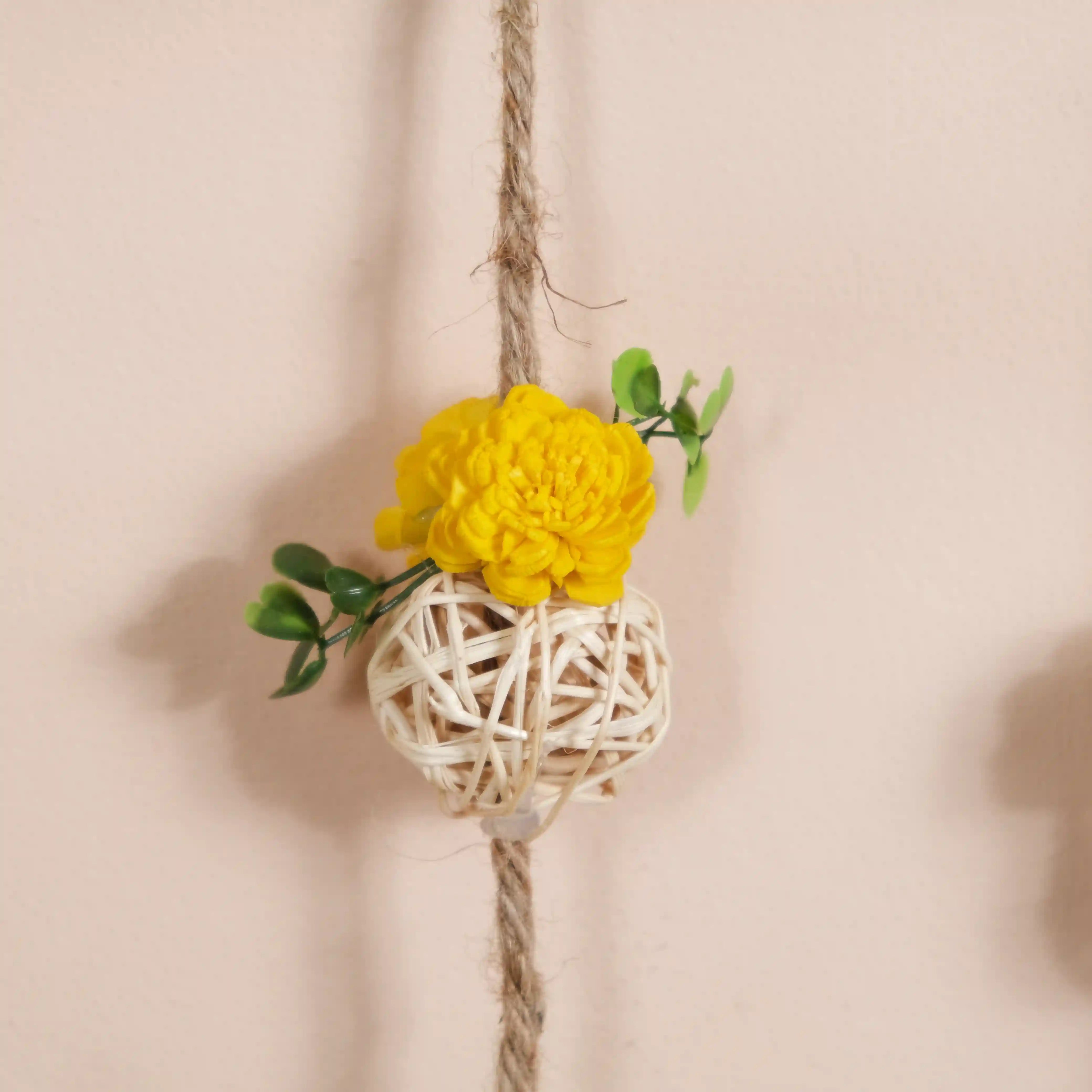 All Natural Decorative Flower Wall Hanging Set Of 6