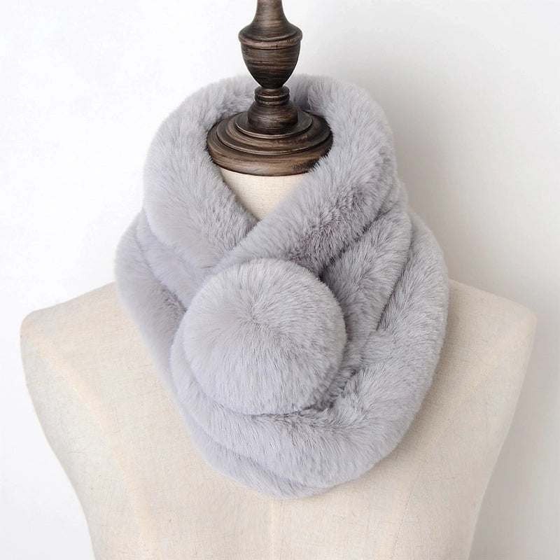 Unisex Elegant Vintage Style Solid Color Imitation Fur Scarf