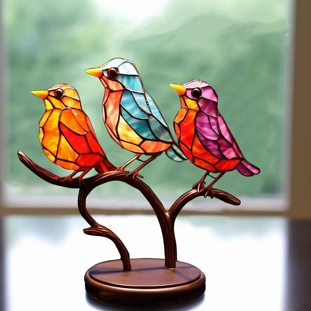 🔥BIGGEST SALE - 49% OFF🔥🔥Acrylic Birds on Branch Desktop Ornaments 🕊️✨