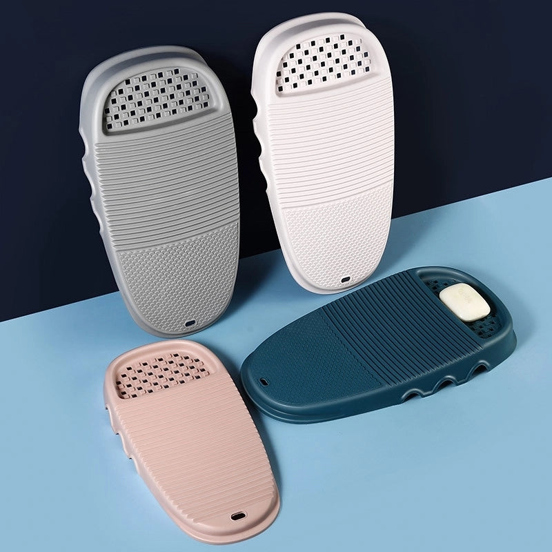 Laundry Board Dual-Use Nordic Style Large Household Thickened Plastic Soap Slot With Soap Holder Washing Clothes Mat Hand Rubbing Washing Board