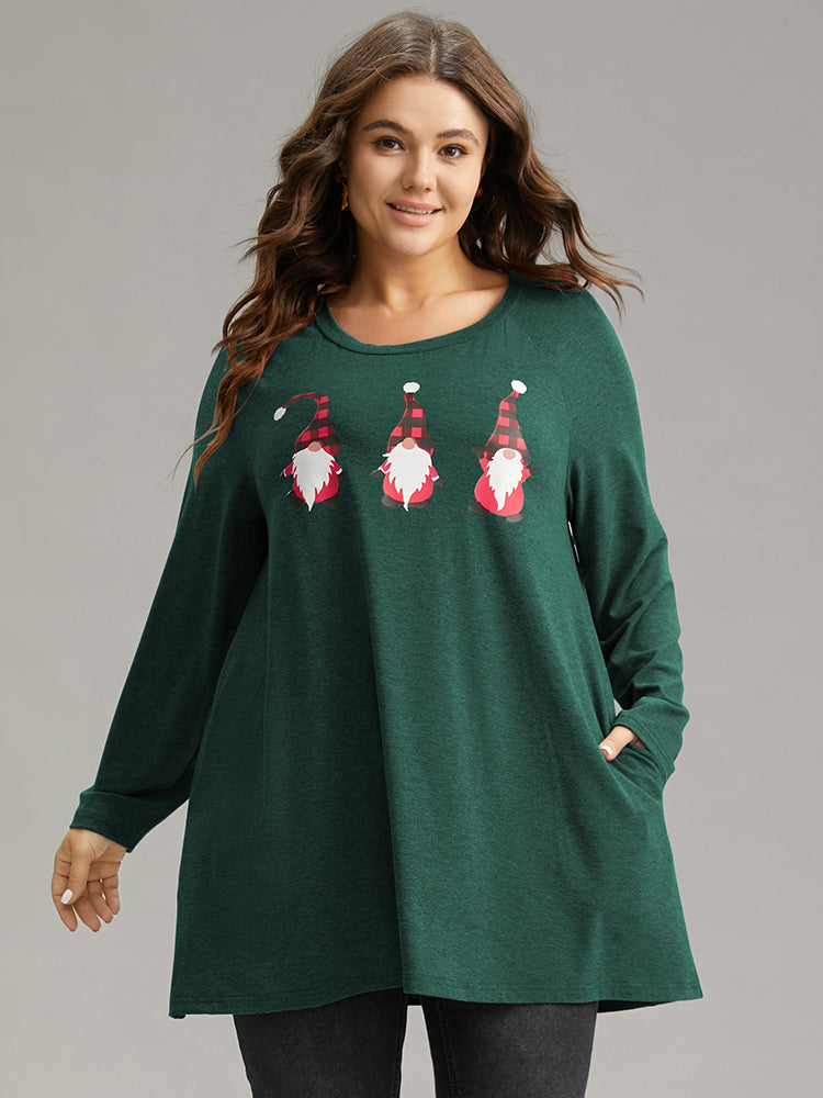 Santa Claus Print Long Sleeve T-shirt