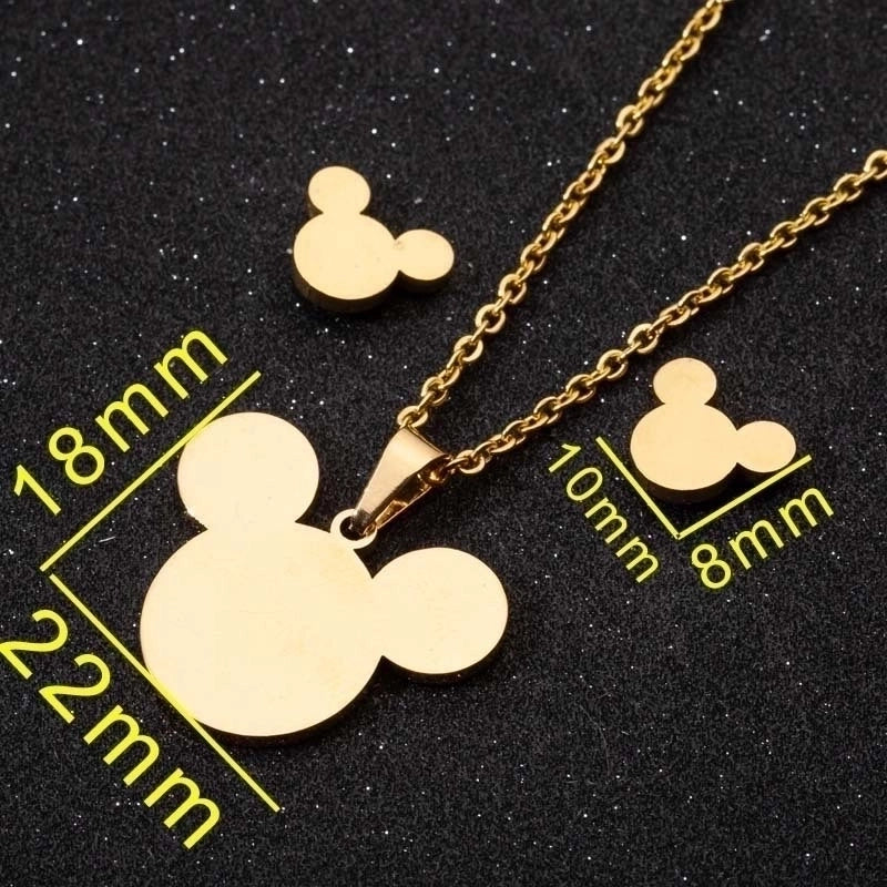 Minimalist Geometric Leaf Heart Shape Stainless Steel Plating Earrings Necklace 1 Set
