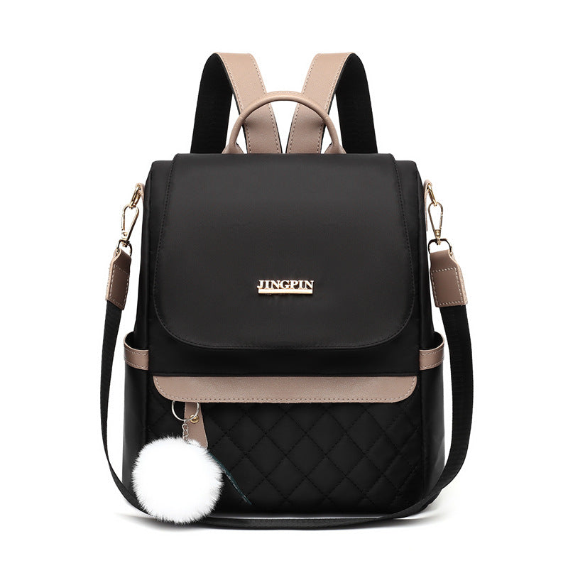 Diamond Pattern Anti-Theft  Canvas Travel Backpack