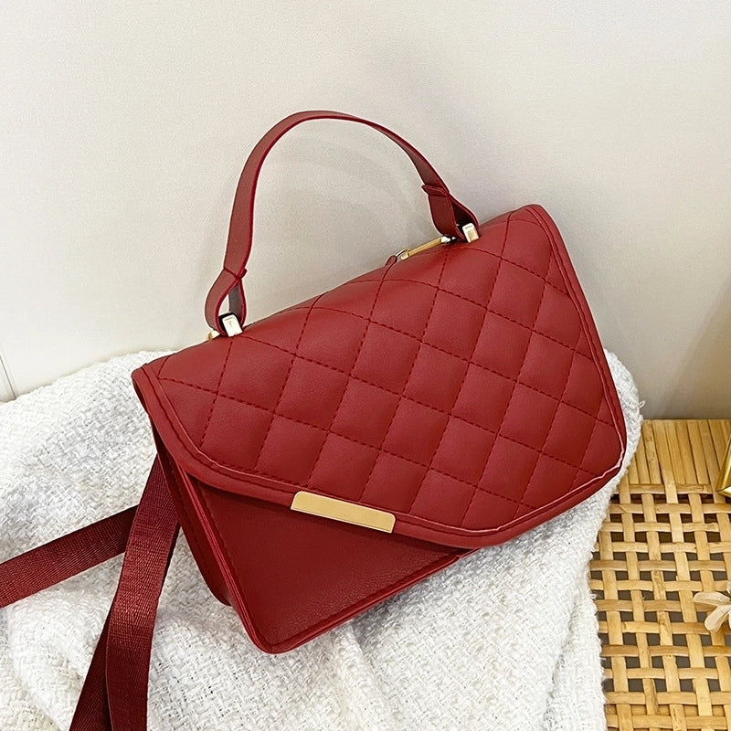 Women's Medium Pu Leather Lingge Vintage Style Classic Style Flip Cover Crossbody Bag