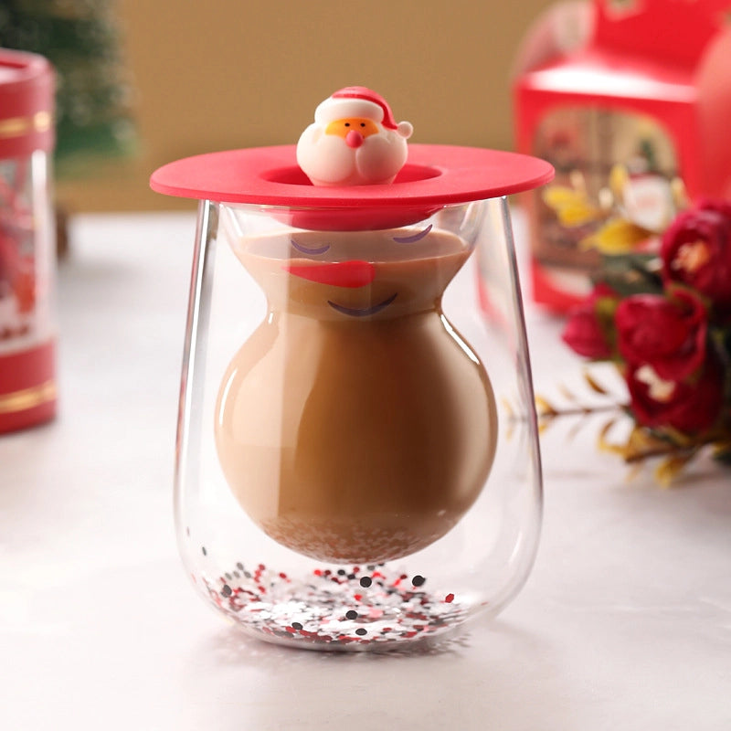 Christmas Casual Vacation Cartoon Borosilicate Glass Water Bottles 1 Piece