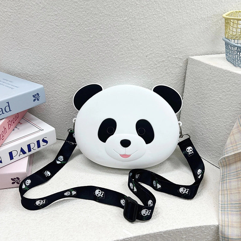 Women's Medium Silica Gel Animal Cute Round Zipper Crossbody Bag