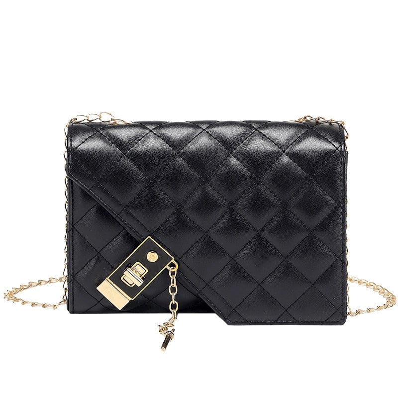 Women's Pu Leather Solid Color Streetwear Square Flip Cover Square Bag