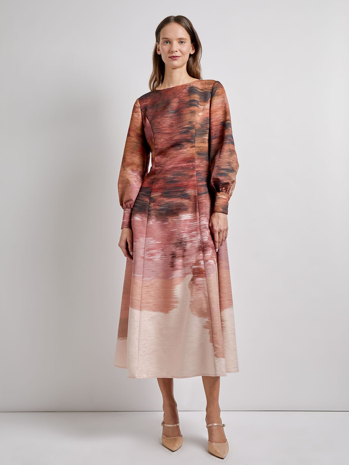 A-Line Abstract Woven Maxi Dress - Modern Fit