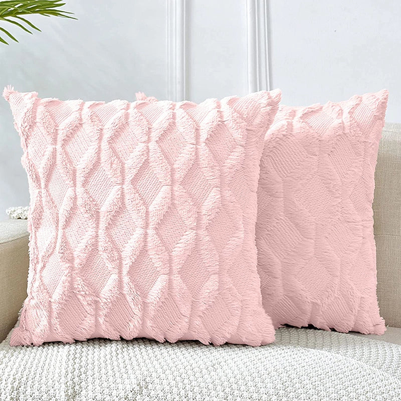 Fashion Solid Color Short Plush Pillow Cases Couch & Sofa Decor