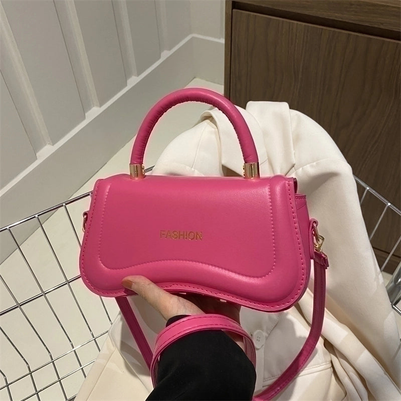 Women's Pu Leather Solid Color Vintage Style Square Flip Cover Handbag