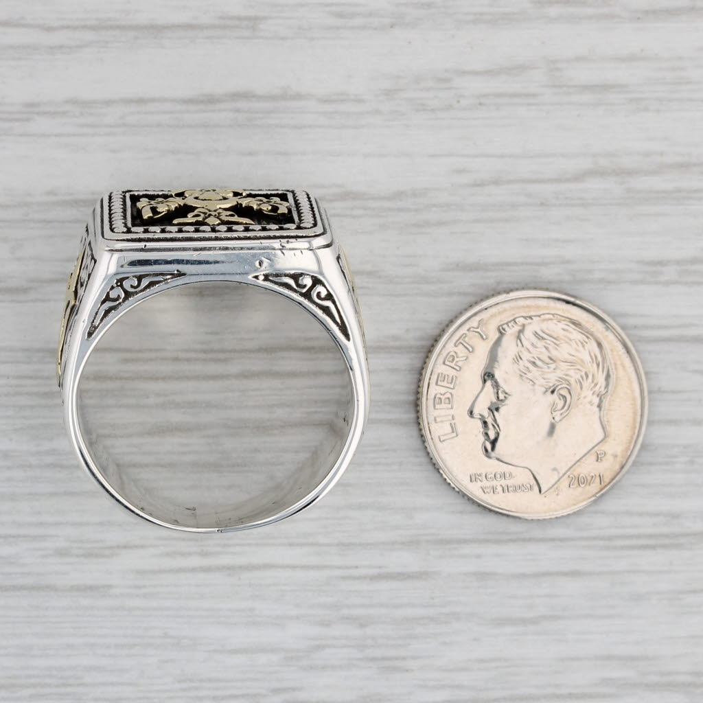 Konstantino Cross Ring Sterling Silver Bronze Size 10 Men's Signet