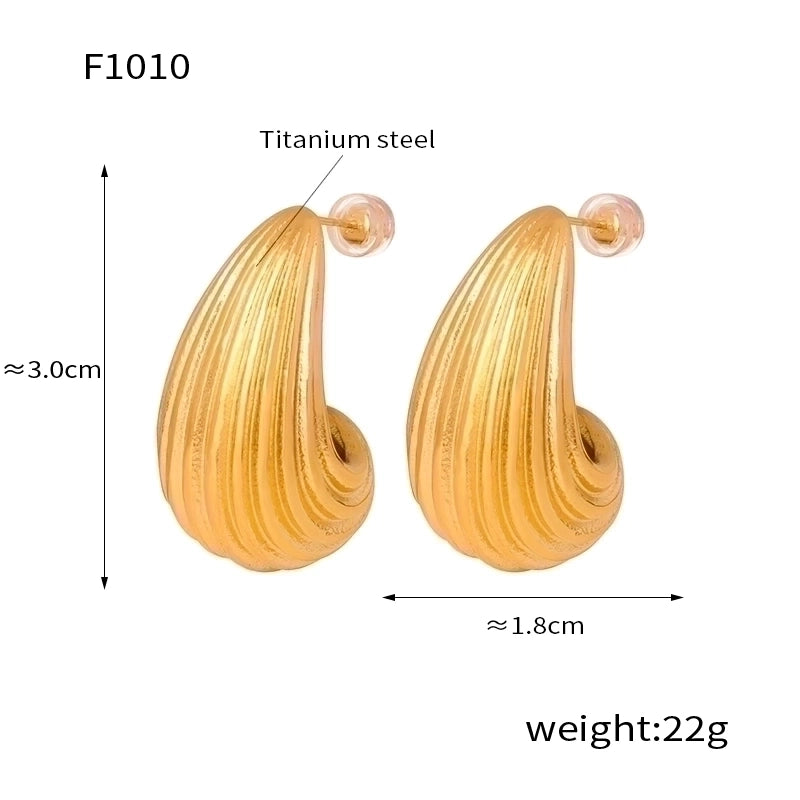 1 Pair Minimalist Water Droplets Plating Inlay Titanium Steel Artificial Pearls Artificial Diamond 18K Gold Plated Ear Studs