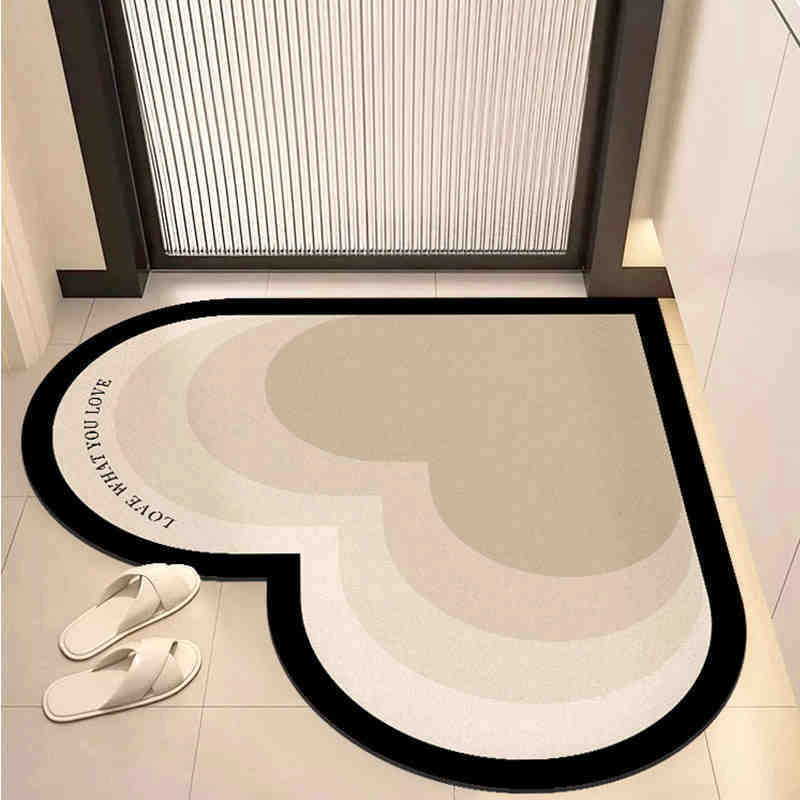 Casual Elegant Heart Shape Diatom Ooze Carpet Bathing