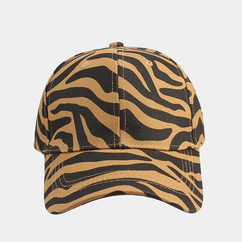 Women's Fashion Zebra Printing Curved Eaves Baseball Cap