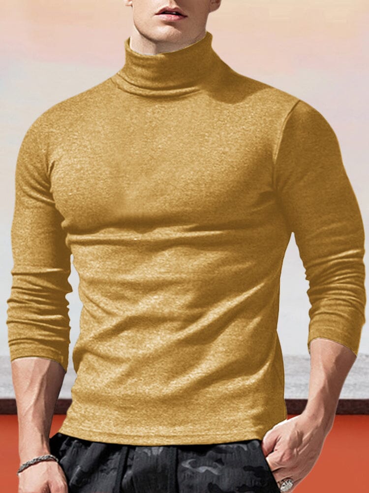 Classic Slim Fit Turtleneck Basic Top