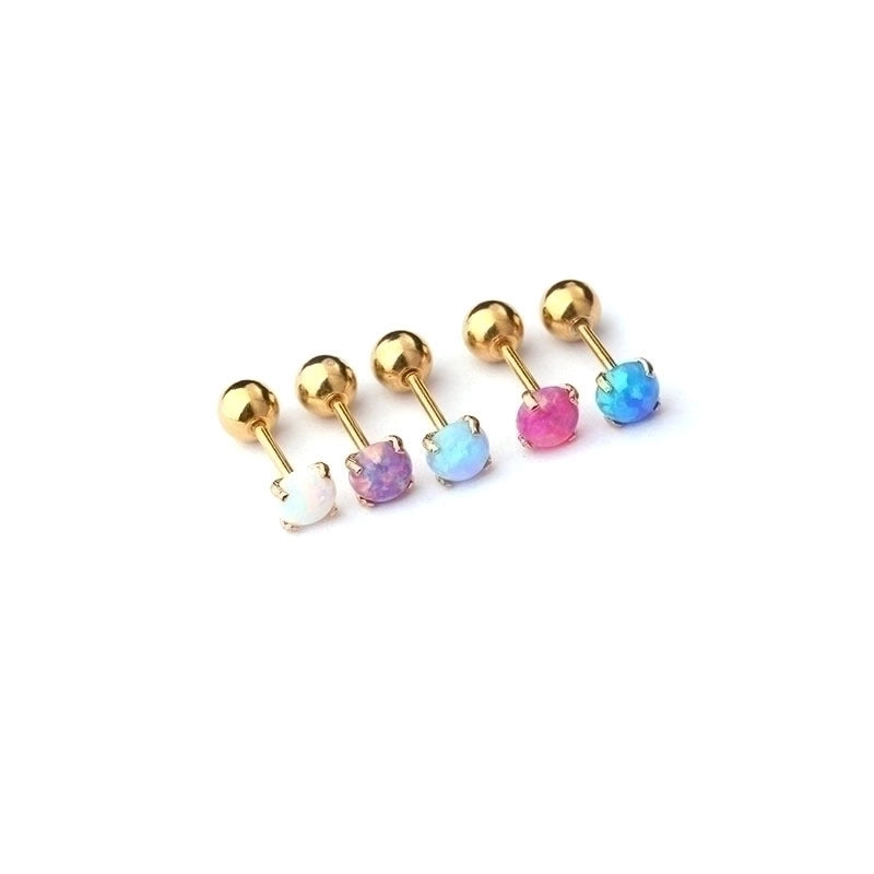 Ear Cartilage Rings & Studs Geometric 316L Stainless Steel  Plating Artificial Gemstones