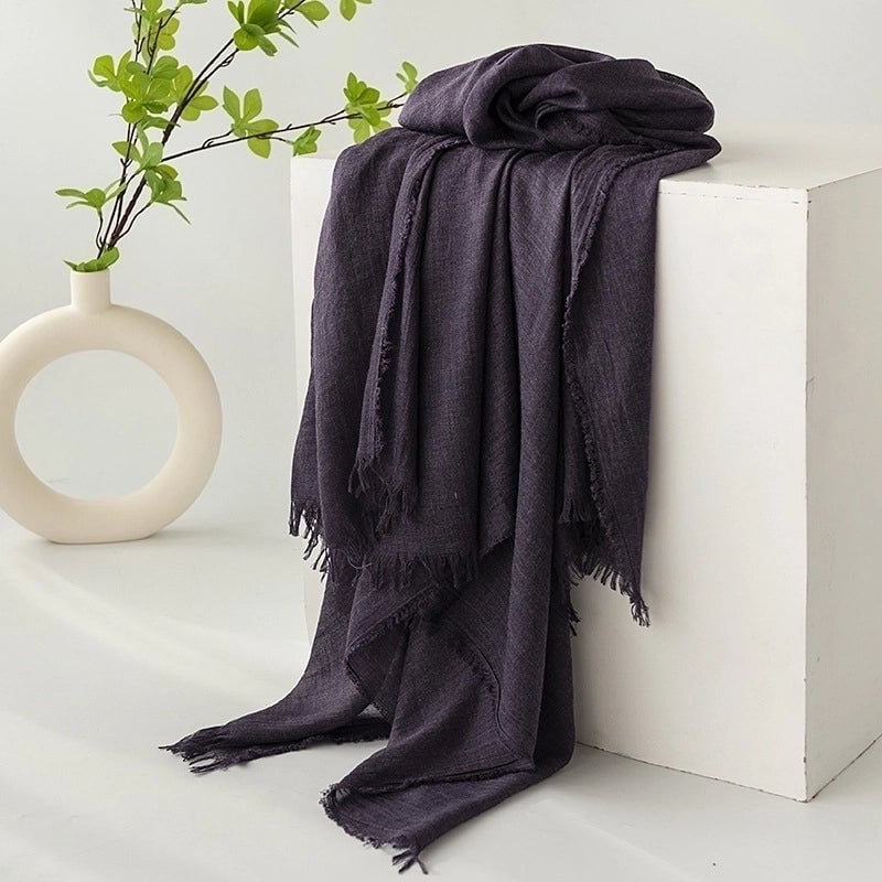 Women's Minimalist Solid Color Polyester Silk Scarf
