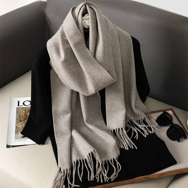 Women's Elegant Solid Color Imitation Cashmere Scarf