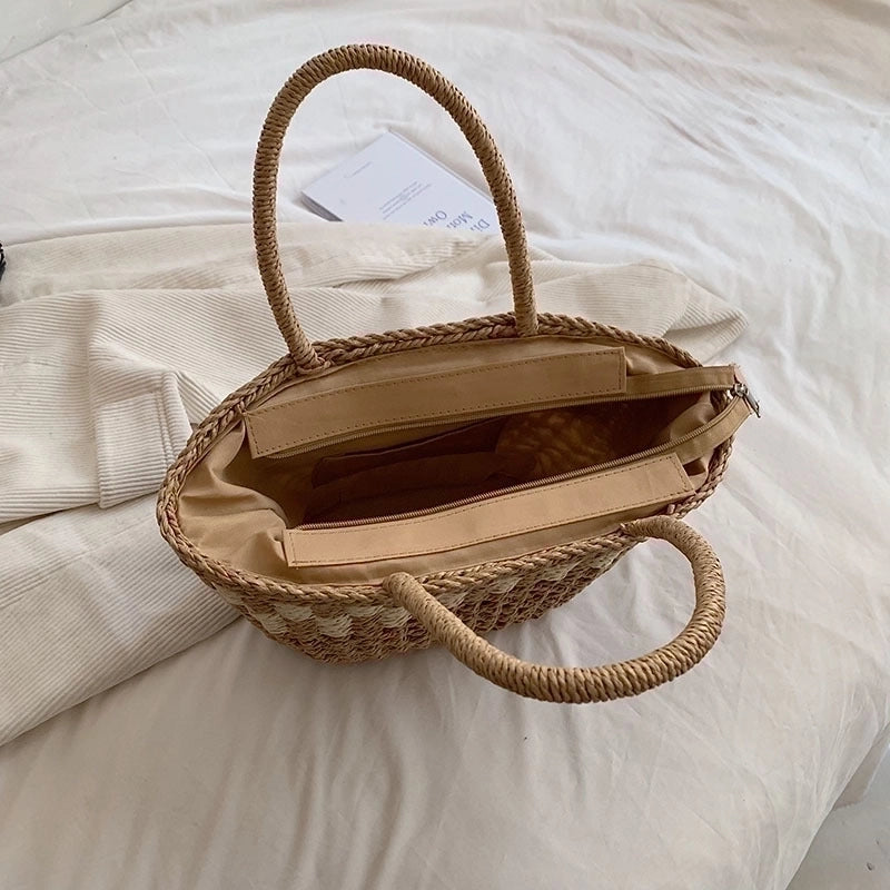 Women's All Seasons Straw Vacation Handbag