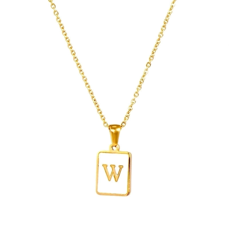 Fashion Letter 304 Stainless Steel Artificial Pearls 18K Gold Plated Letters Plating Metal Necklace