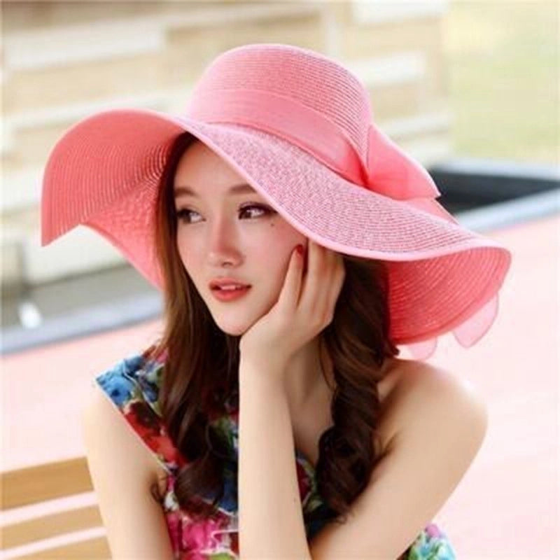 Big Brim Straw Summer Female Foldable Summer Beach Sunscreen Ladies Hat
