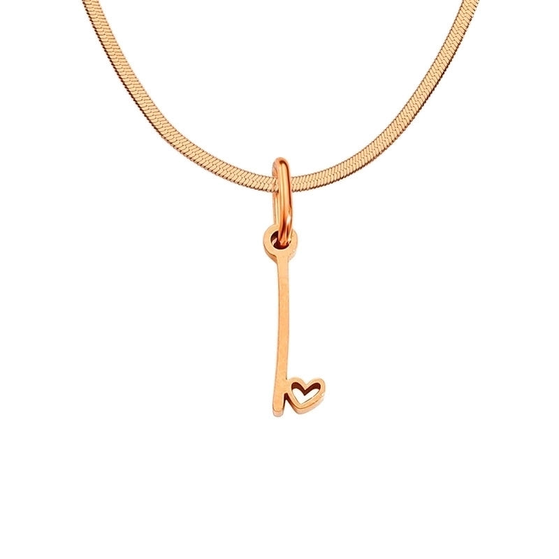 Stainless Steel Titanium Steel 14K Gold Plated Minimalist Plating Letter Heart Shape Pendant Necklace