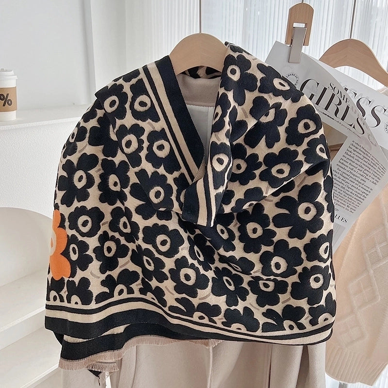 Women's Minimalist Commute Color Block Viscose Fiber Printing Scarf