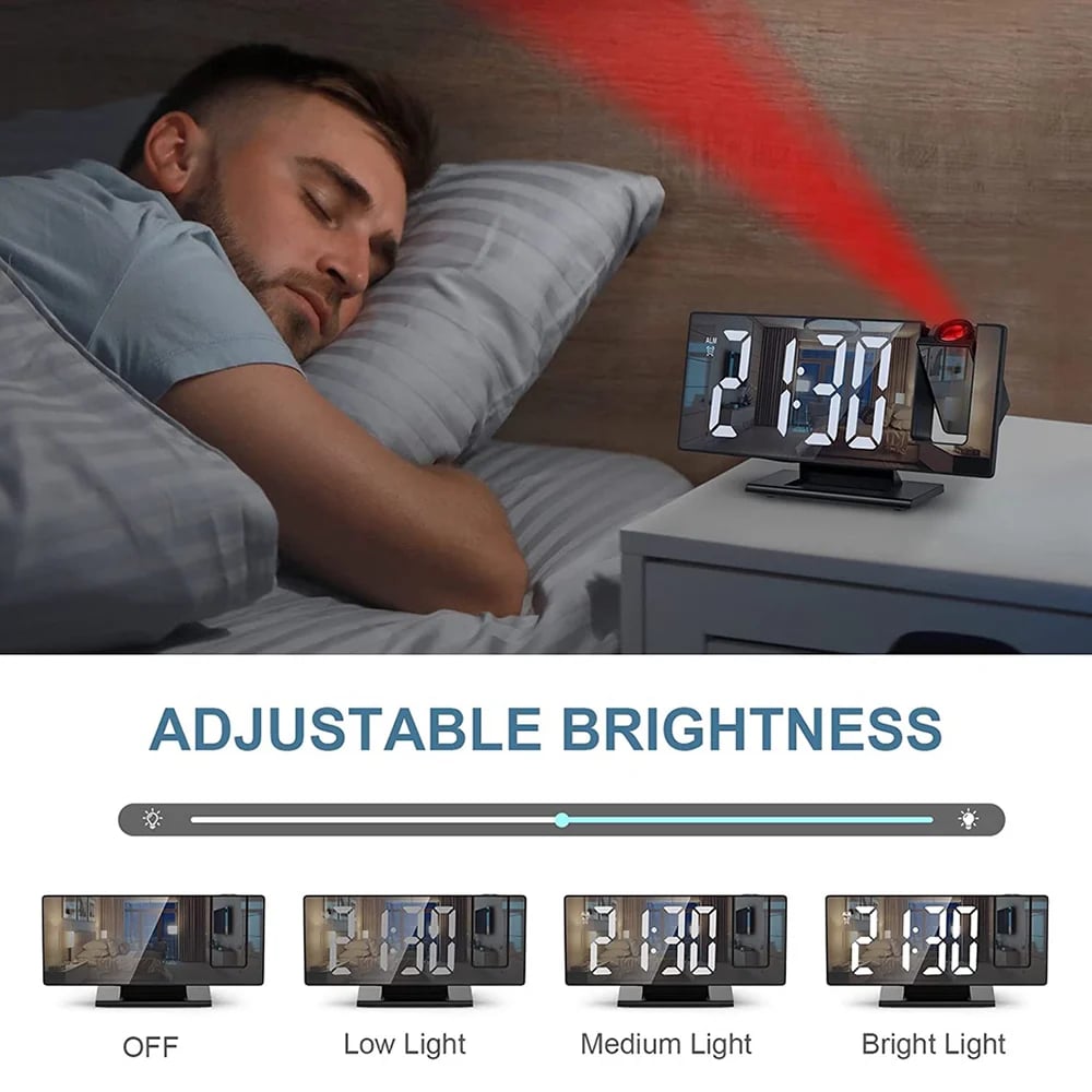 🌟Monthly Specials-40% OFF🌟3D Projection Alarm Clock Makeup LED Mirror