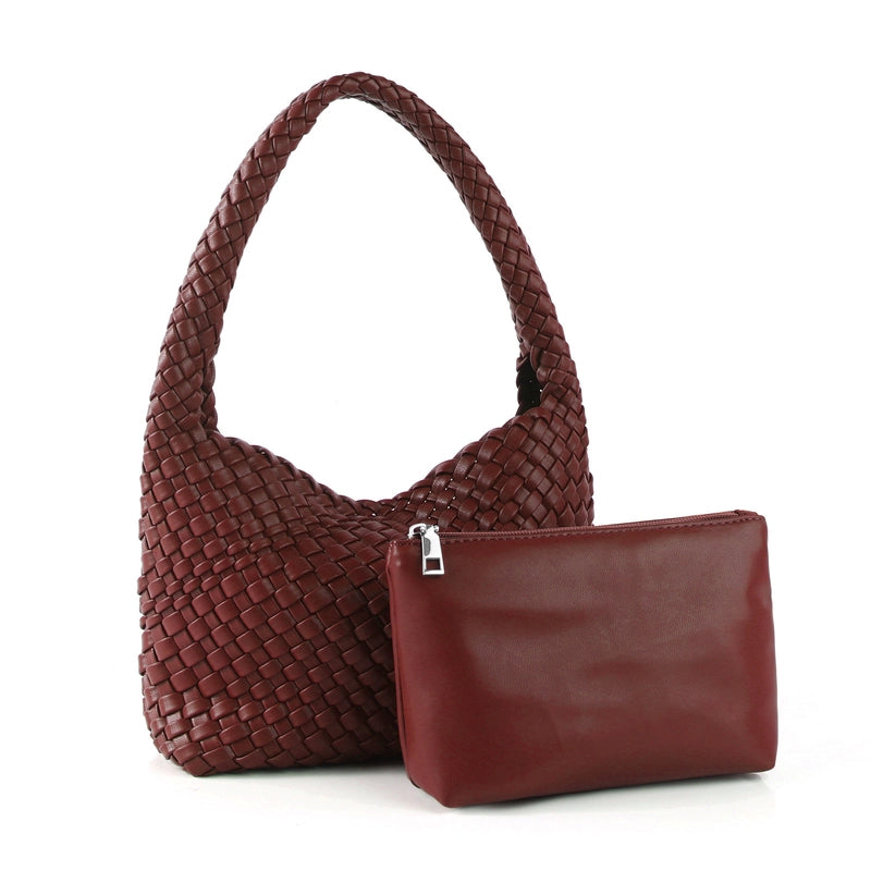 Women's Medium Pu Leather Solid Color Classic Style Streetwear Weave Square Magnetic Buckle Underarm Bag