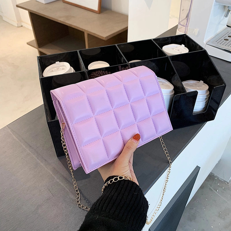Women's Small Polyester Solid Color Streetwear Square Flip Cover Shoulder Bag