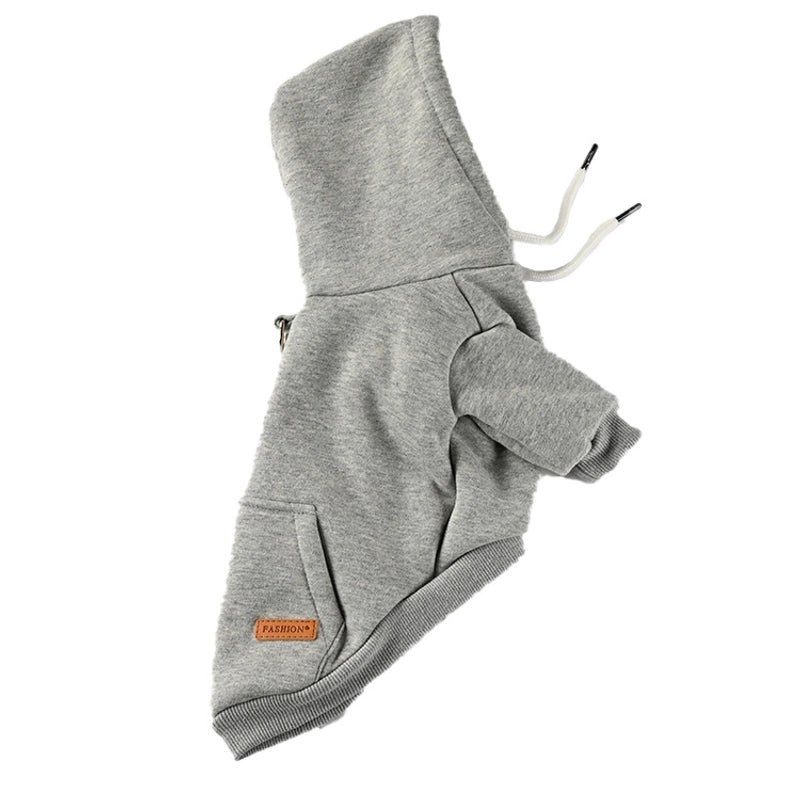 New Pure Color Cotton Pet Hooded Dog Clothes