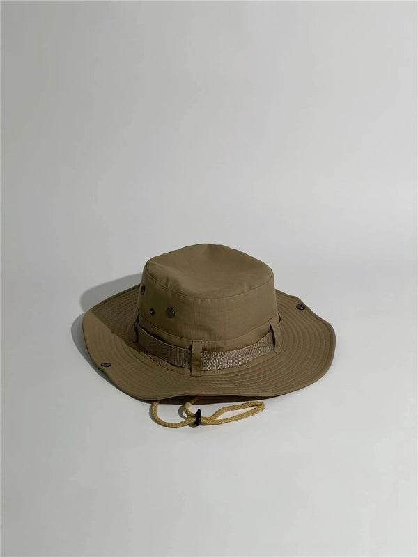 Unisex Tropical Solid Color Wide Eaves Bucket Hat