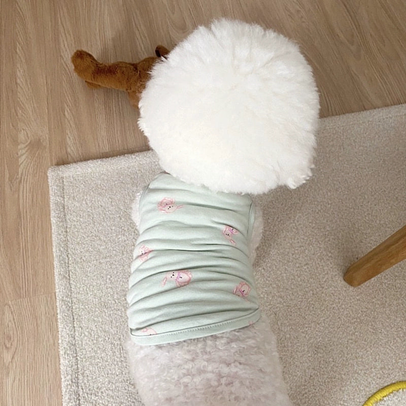 Cute Bear/Pink Printed Dog Cat Vest