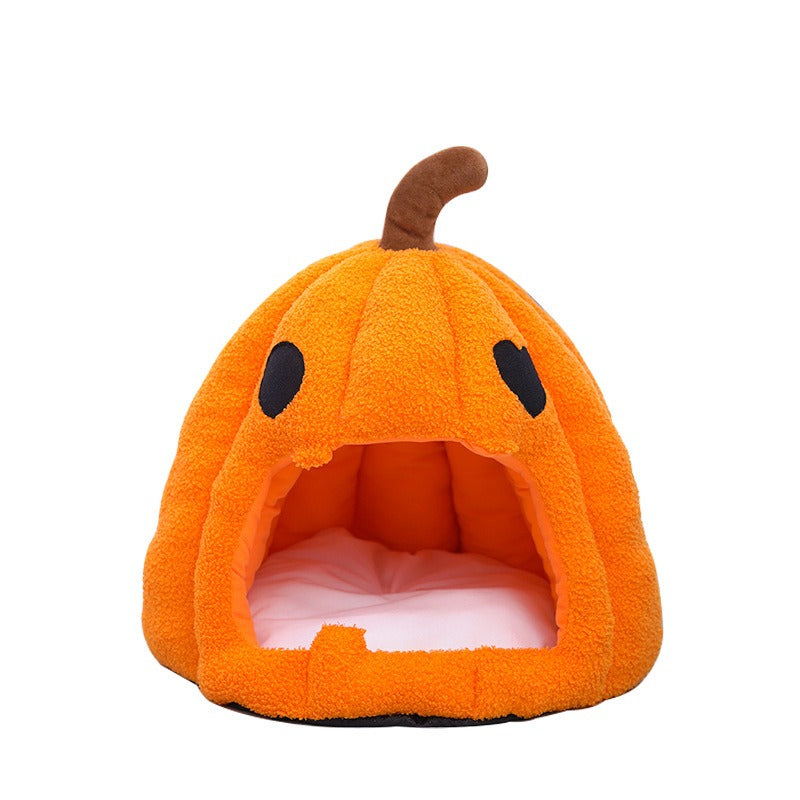Halloween Pumpkin Cat House