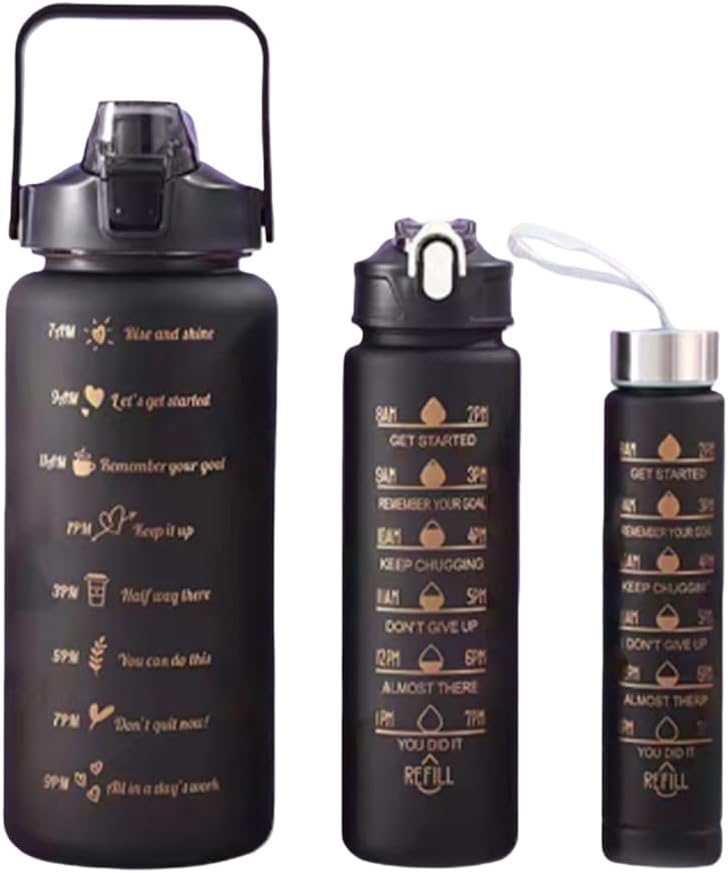 3 In 1 Motivational Water Bottles With Time Marker