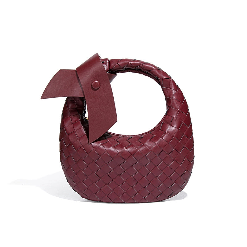 Women's Small Pu Leather Solid Color Elegant Streetwear Weave Square Zipper Straw Bag